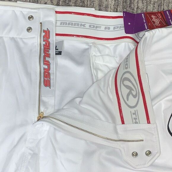 Brand New Rawlings‎ Men’s 2XL XXL White Semi Relaxed Fit Baseball Pants - Picture 4 of 9